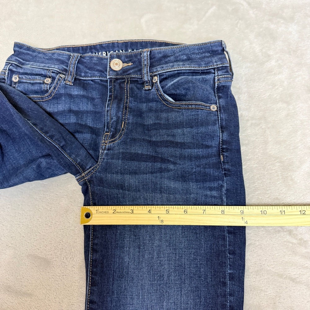 American Eagle Favorite Boyfriend Jeans Womens 4 Regular Blue Bootcut Stretch - Picture 14 of 15